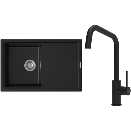 Set StrongSinks S3 (dřez Labe 780 Černá + baterie Arda Černá matná)