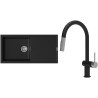 Set StrongSinks S3 (dřez Labe 1000 Černá + baterie Neris Černá matná, nerezová koncovka)