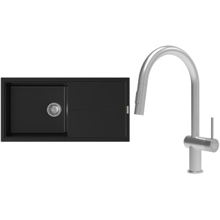 Set StrongSinks S3 (dřez Labe 1000 Černá + baterie Neris Celonerez)