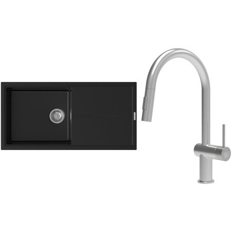 Set StrongSinks S3 (dřez Labe 1000 Černá + baterie Neris Celonerez)