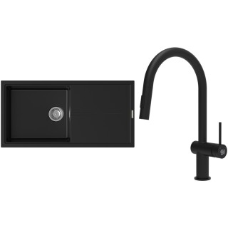 Set StrongSinks S3 (dřez Labe 1000 Černá + baterie Neris Černá matná)
