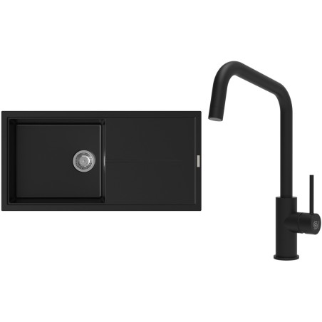 Set StrongSinks S3 (dřez Labe 1000 Černá + baterie Arda Černá matná)