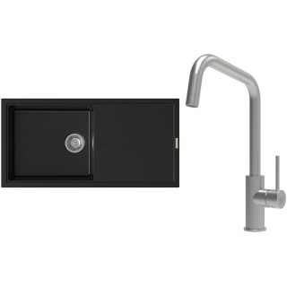 Set StrongSinks S3 (dřez Labe 1000 Černá + baterie Arda Nerez)