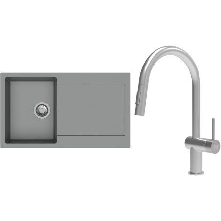 Set StrongSinks S3 (dřez Zala 860 Šedá + baterie Neris Celonerez)