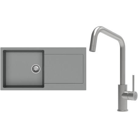 Set StrongSinks S3 (dřez Zala 1000 Šedá + baterie Arda Nerez)