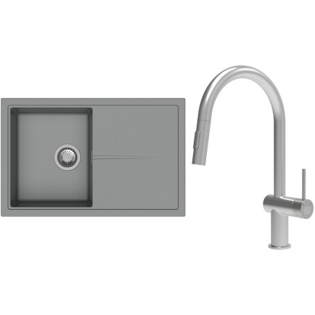 Set StrongSinks S3 (dřez Labe 780 Šedá + baterie Neris Celonerez)