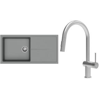 Set StrongSinks S3 (dřez Labe 1000 Šedá + baterie Neris Celonerez)