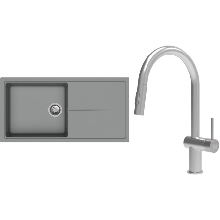 Set StrongSinks S3 (dřez Labe 1000 Šedá + baterie Neris Celonerez)