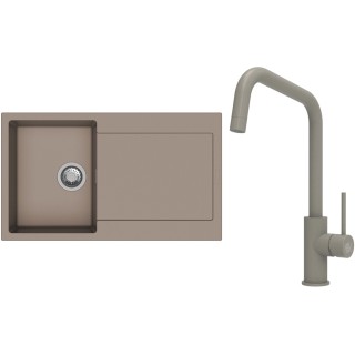 Set StrongSinks S3 (dřez Zala 860 Béžová + baterie Arda Béžová)