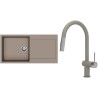 Set StrongSinks S3 (dřez Zala 1000 Béžová + baterie Neris Béžová, nerezová koncovka)