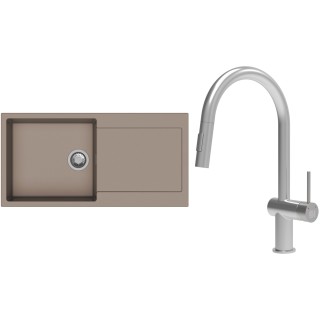 Set StrongSinks S3 (dřez Zala 1000 Béžová + baterie Neris Celonerez)