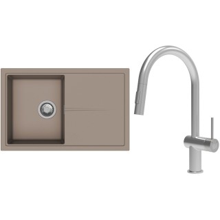 Set StrongSinks S3 (dřez Labe 780 Béžová + baterie Neris Celonerez)