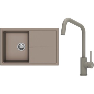 Set StrongSinks S3 (dřez Labe 780 Béžová + baterie Arda Béžová)