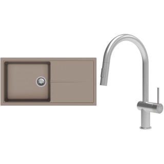 Set StrongSinks S3 (dřez Labe 1000 Béžová + baterie Neris Celonerez)