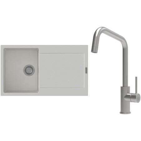Set StrongSinks S3 (dřez Zala 860 Bílá + baterie Arda Nerez)