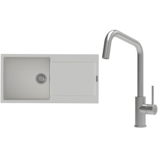 Set StrongSinks S3 (dřez Zala 1000 Bílá + baterie Arda Nerez)