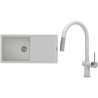 Set StrongSinks S3 (dřez Labe 1000 Bílá + baterie Neris Bílá, nerezová koncovka)