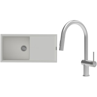 Set StrongSinks S3 (dřez Labe 1000 Bílá + baterie Neris Celonerez)