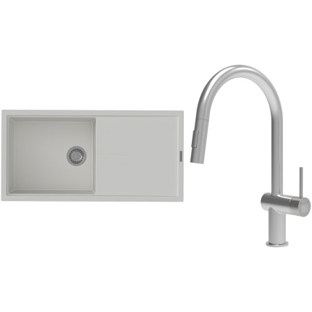 Set StrongSinks S3 (dřez Labe 1000 Bílá + baterie Neris Celonerez)