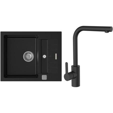 Set StrongSinks S3 (dřez Vardar 615 Černá + baterie Ipoly Černá matná)