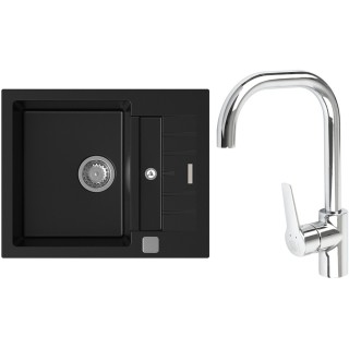 Set StrongSinks S3 (dřez Vardar 615 Černá + baterie Garonne Chrom)