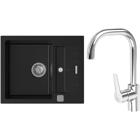 Set StrongSinks S3 (dřez Vardar 615 Černá + baterie Garonne Chrom)