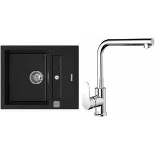 Set StrongSinks S3 (dřez Vardar 615 Černá + baterie Stréva Chrom)