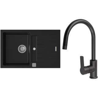 Set StrongSinks S3 (dřez Vardar 780 Černá + baterie Loira Černá matná)