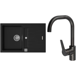 Set StrongSinks S3 (dřez Vardar 780 Černá + baterie Garonne Černá matná)