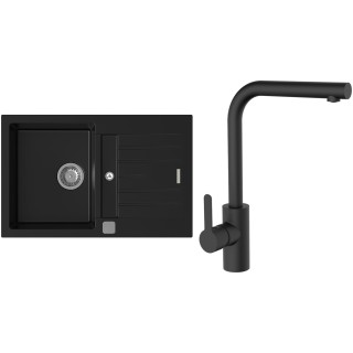 Set StrongSinks S3 (dřez Vardar 780 Černá + baterie Ipoly Černá matná)