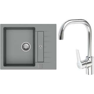 Set StrongSinks S3 (dřez Vardar 615 Šedá + baterie Garonne Chrom)