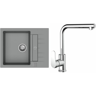 Set StrongSinks S3 (dřez Vardar 615 Šedá + baterie Stréva Chrom)