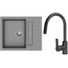 Set StrongSinks S3 (dřez Vardar 615 Šedá + baterie Loira Černá matná)