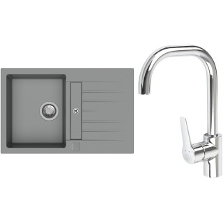 Set StrongSinks S3 (dřez Vardar 780 Šedá + baterie Garonne Chrom)