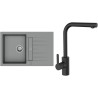 Set StrongSinks S3 (dřez Vardar 780 Šedá + baterie Ipoly Černá matná)