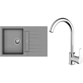 Set StrongSinks S3 (dřez Vardar 780 Šedá + baterie Seina Chrom)