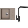 Set StrongSinks S3 (dřez Vardar 615 Béžová + baterie Ipoly Černá matná)
