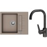 Set StrongSinks S3 (dřez Vardar 615 Béžová + baterie Garonne Černá matná)