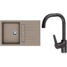 Set StrongSinks S3 (dřez Vardar 780 Béžová + baterie Garonne Černá matná)
