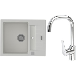 Set StrongSinks S3 (dřez Vardar 615 Bílá + baterie Garonne Chrom)