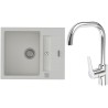 Set StrongSinks S3 (dřez Vardar 615 Bílá + baterie Garonne Chrom)