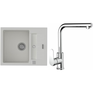 Set StrongSinks S3 (dřez Vardar 615 Bílá + baterie Stréva Chrom)