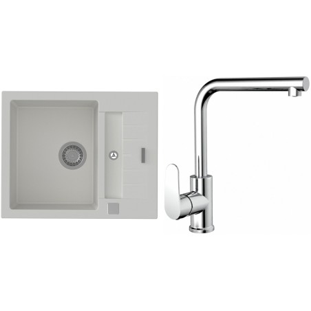 Set StrongSinks S3 (dřez Vardar 615 Bílá + baterie Stréva Chrom)