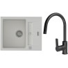 Set StrongSinks S3 (dřez Vardar 615 Bílá + baterie Loira Černá matná)