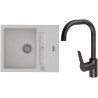 Set StrongSinks S3 (dřez Vardar 615 Bílá + baterie Garonne Černá matná)