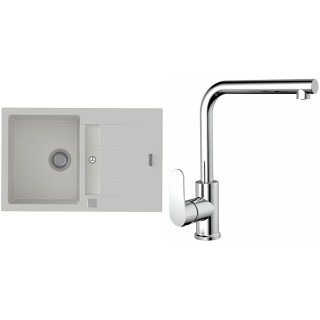 Set StrongSinks S3 (dřez Vardar 780 Bílá + baterie Stréva Chrom)