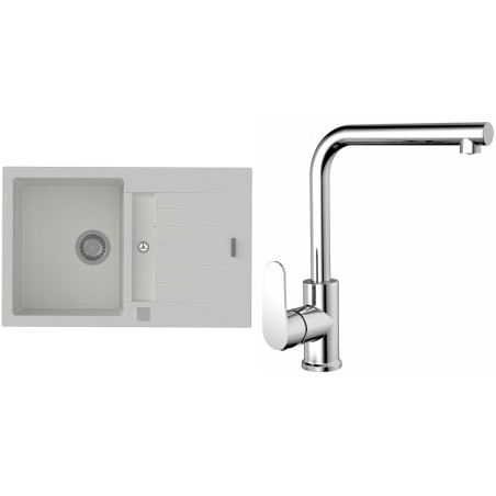 Set StrongSinks S3 (dřez Vardar 780 Bílá + baterie Stréva Chrom)