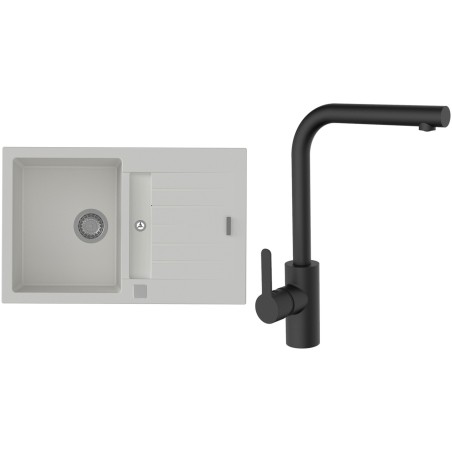 Set StrongSinks S3 (dřez Vardar 780 Bílá + baterie Ipoly Černá matná)