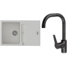 Set StrongSinks S3 (dřez Vardar 780 Bílá + baterie Garonne Černá matná)