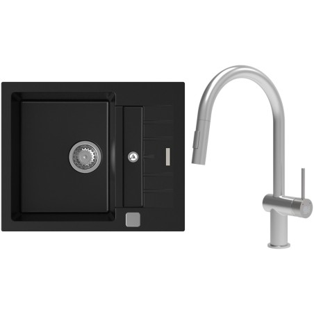Set StrongSinks S3 (dřez Vardar 615 Černá + baterie Neris Celonerez)